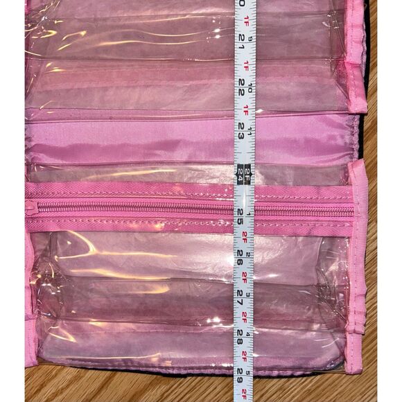 ❤️Mary Kay Vintage Hanging Travel Makeup Jewelry Organizer Black Pink 9"x 29" - Picture 7 of 7